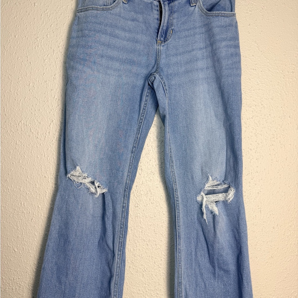 Hollister Light Blue Low Rise Relaxed Straight Leg Jeans Size 0R W25 Regular
